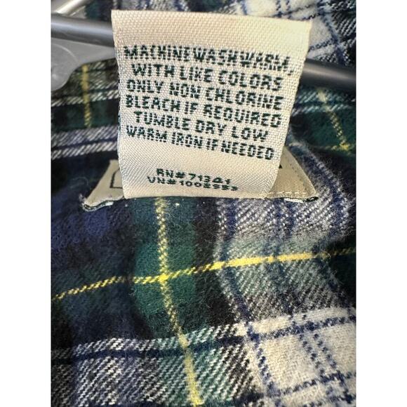 LL Bean Mens Traditional Fit Botton Flannel XL-T Plaid Button Up - Picture 5 of 6